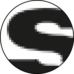 Logo raster resolution example enlarged by 300 percent