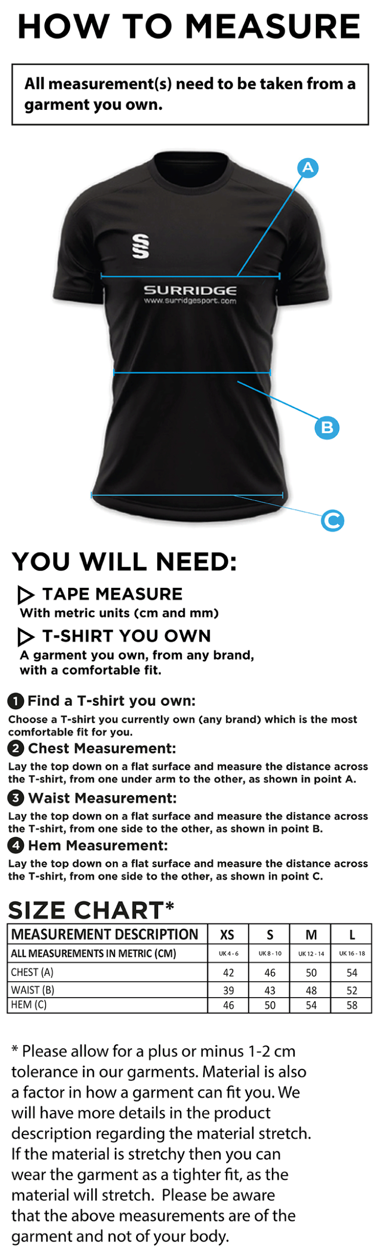 IMPACT T-SHIRT-Navy - Womens - Size Guide